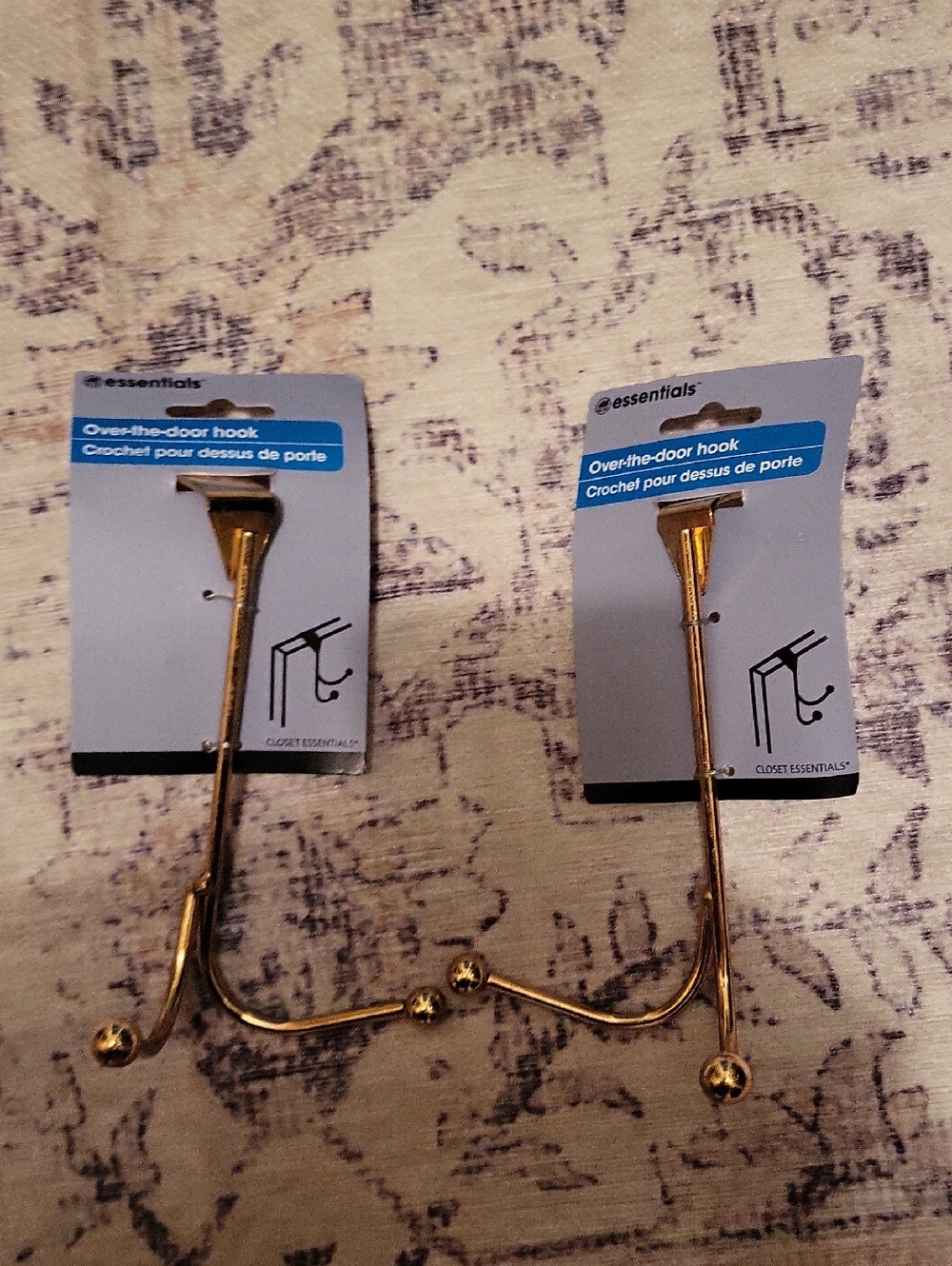 Closet Essentials Gold Over-the-Door Hooks - Set of 2